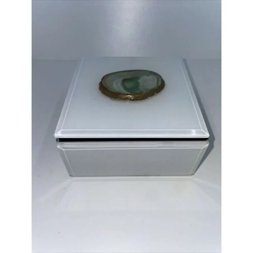 JT ROSE ACRYLIC‎ GLASS JEWELRY BOX Trinket 4.5x4.5x2